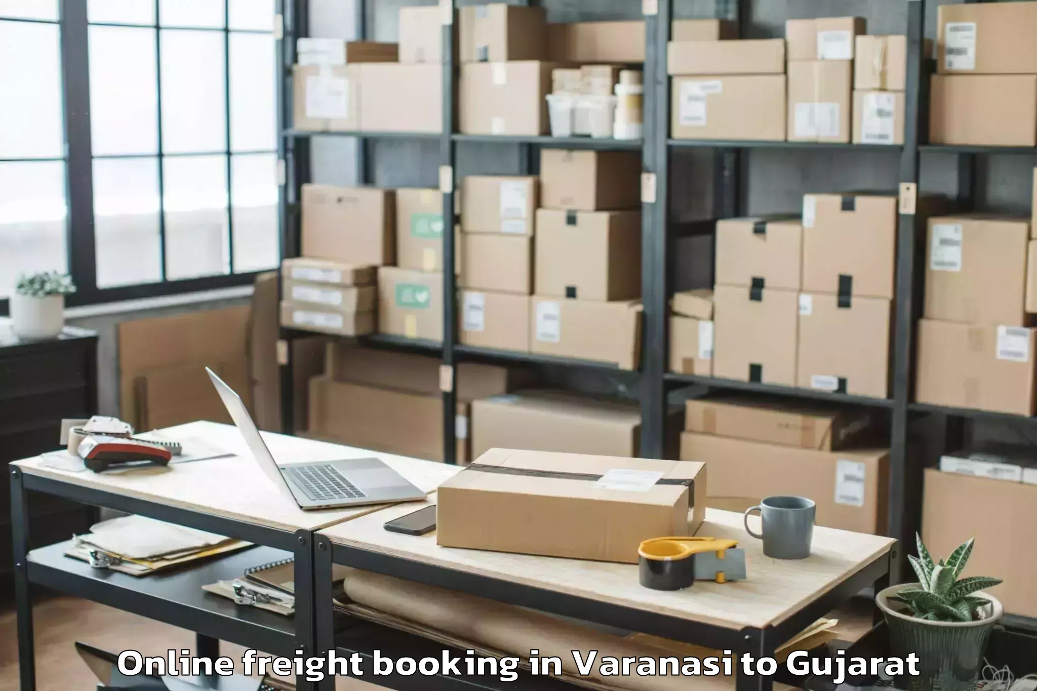 Book Varanasi to Kamrej Online Freight Booking